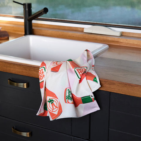 dock and bay tea towel